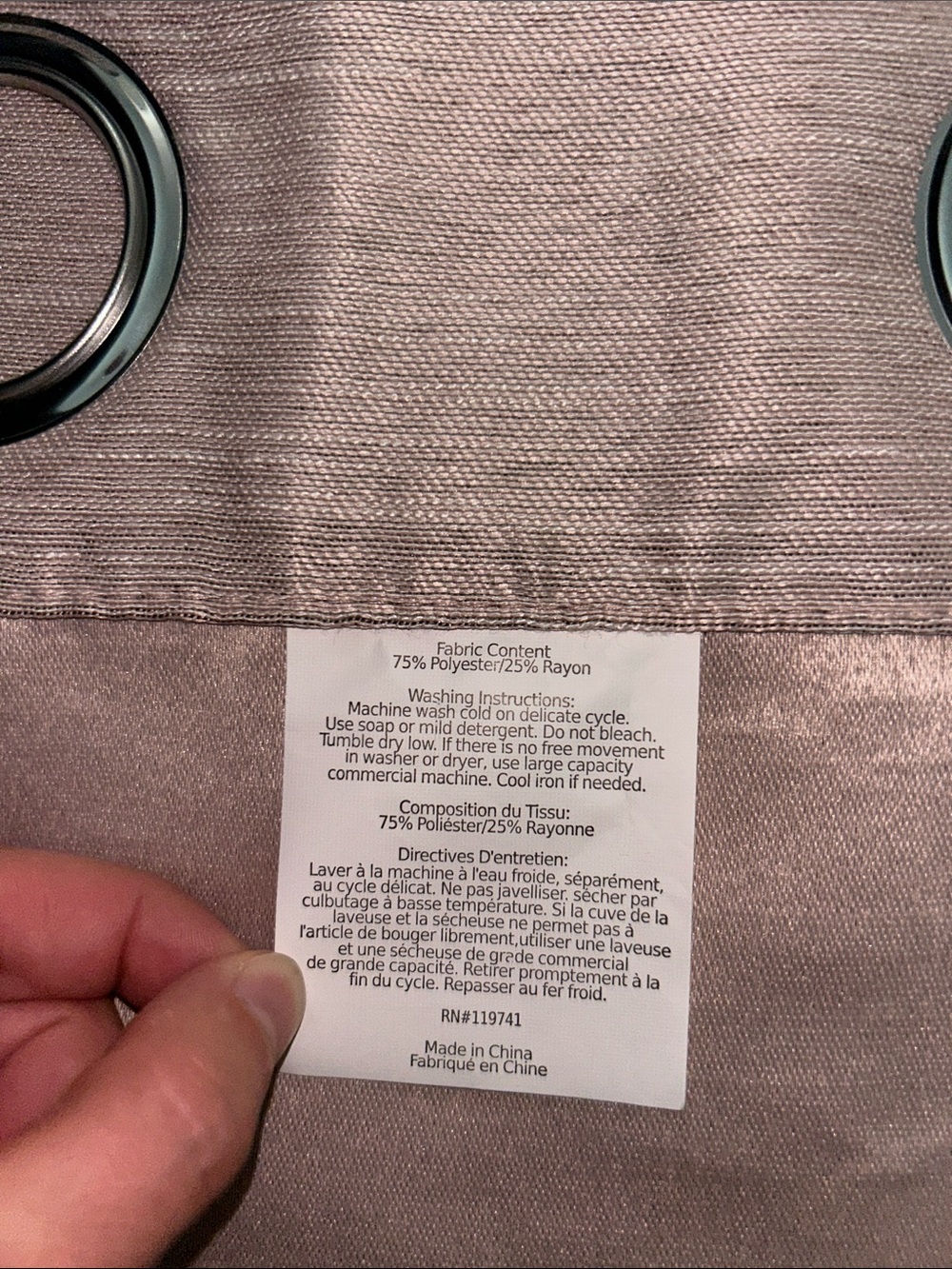 Four Dusty Pink Grommet Curtains - Picture 7 of 8